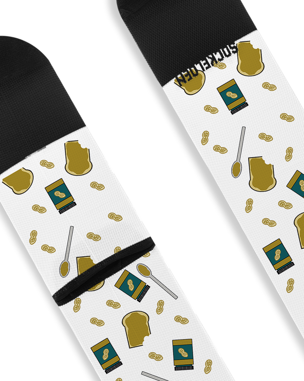 Chaussettes de cyclisme imprimées au beurre de cacahuète