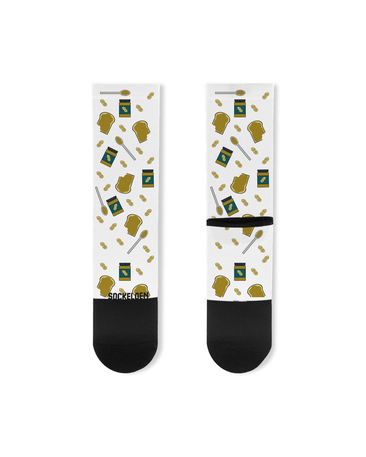 Chaussettes de cyclisme imprimées au beurre de cacahuète