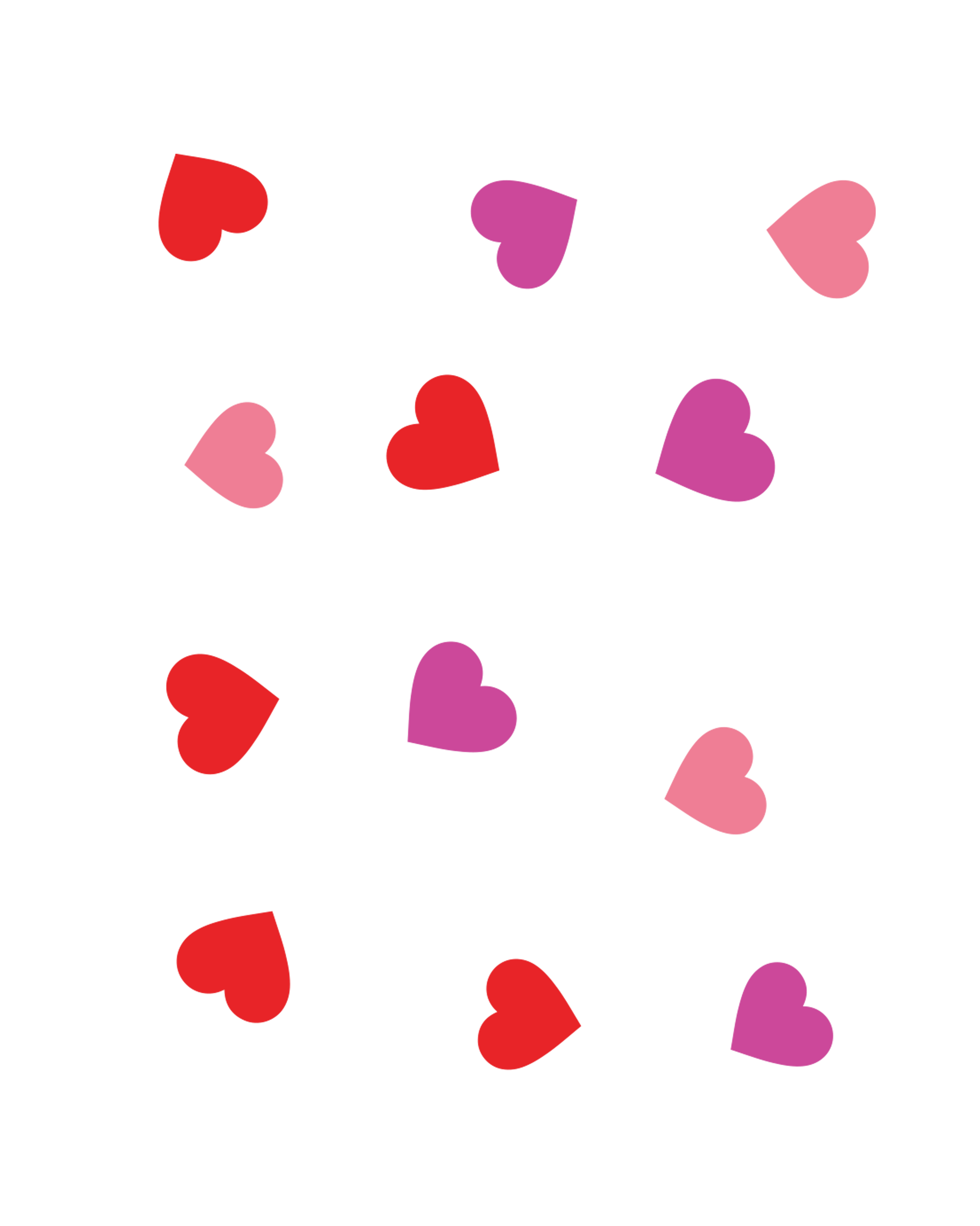 Colored hearts + text