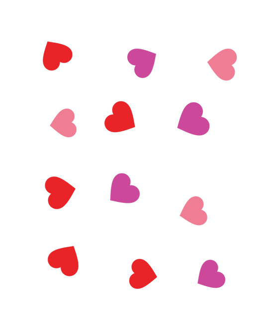 Colored hearts + text