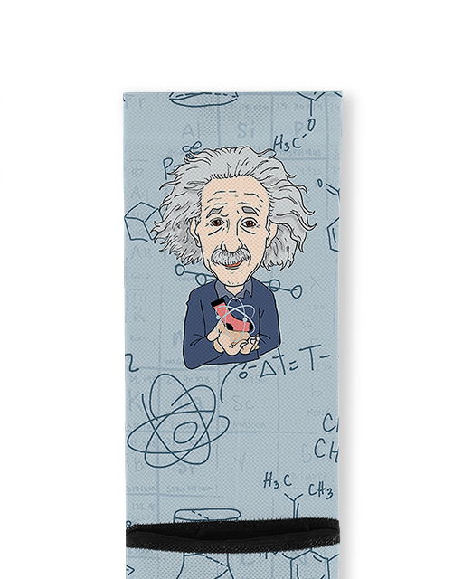 Einstein bedruckte Radsocken