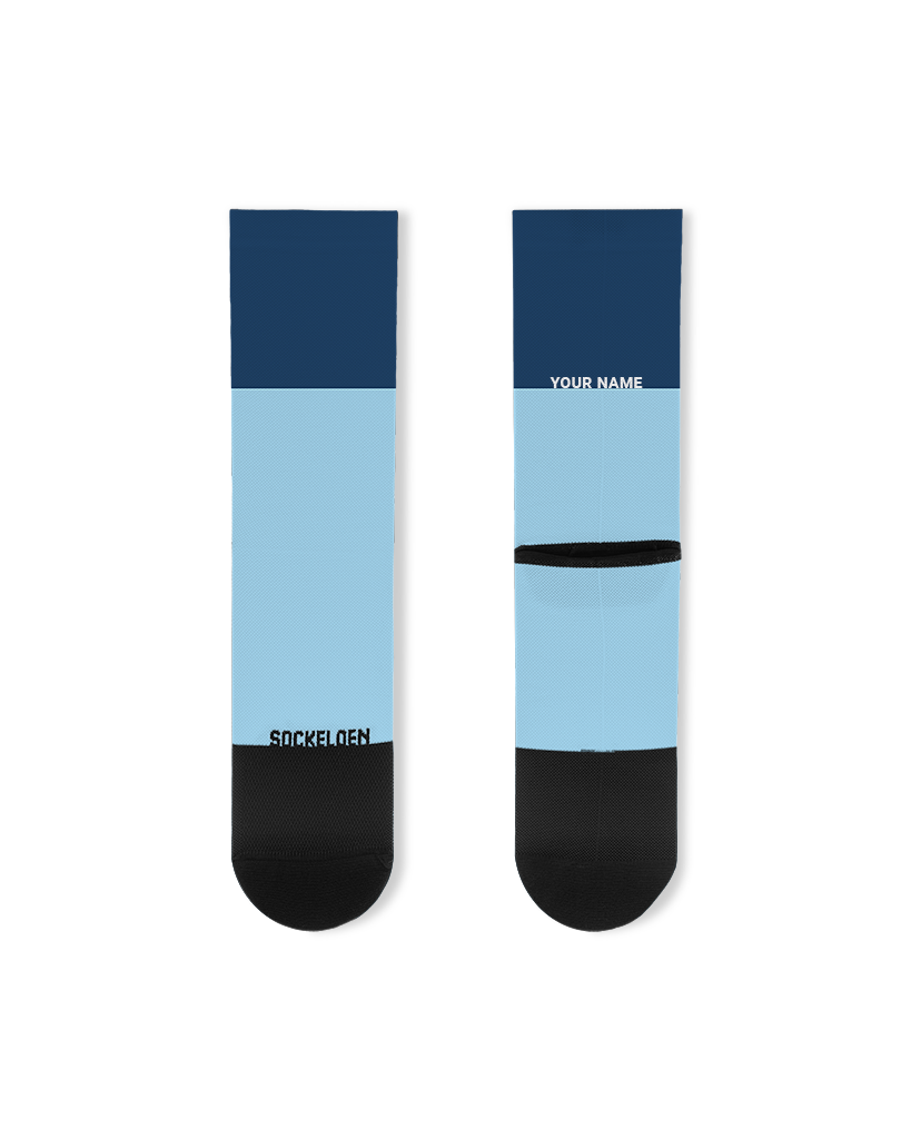 Individuell bedruckte Radsocken mit Namen und Farbe