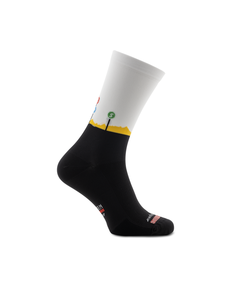 white-yellow-la-course-cycling-socks-sockeloen
